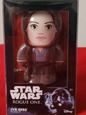 2016 STAR WARS, ROGUE ONE, JYN ERSO TIN WIND UP TIN TOY, MINT IN PACKAGE!!!